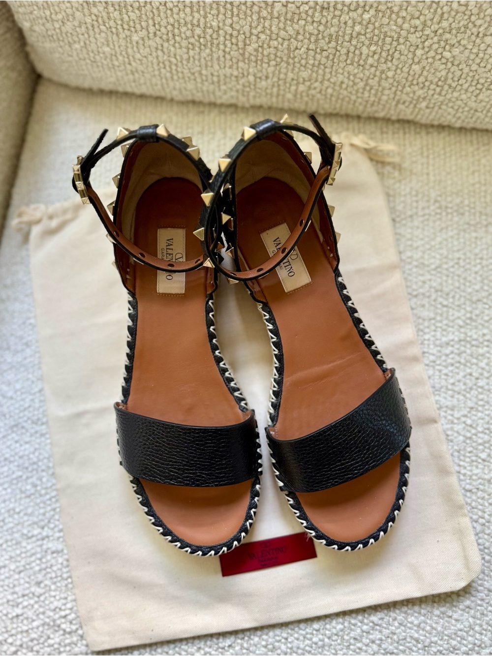 Valentino Rockstud Wedge Espadrilles